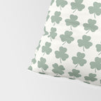 Clovers XXXVI Sage Green Botanical Pattern Pillow Sham Gallery Image 4