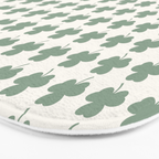 Clovers XXXVI Sage Green Botanical Pattern Bath Mat Gallery Image 3