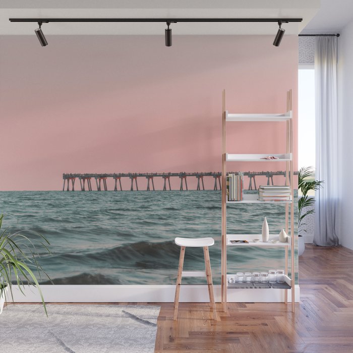 Pink Ocean Wall Mural Gallery Image 1