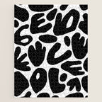 Abstract black and white organic nature art pattern Jigsaw Puzzle Gallery Image 1