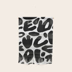 Abstract black and white organic nature art pattern Wall Hanging Gallery Image 1
