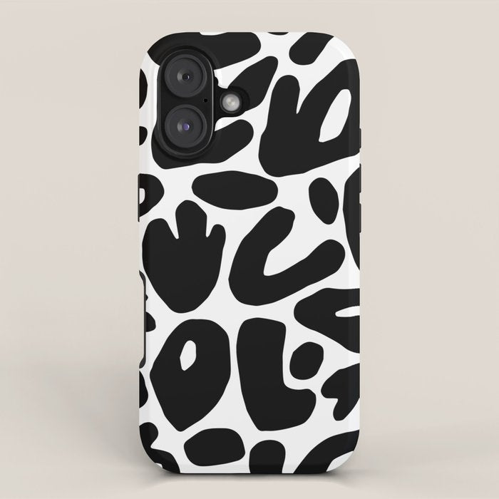 Abstract black and white organic nature art pattern iPhone Case Gallery Image 1