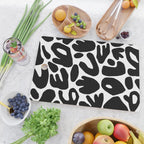 Abstract black and white organic nature art pattern Cutting Board Gallery Image 2