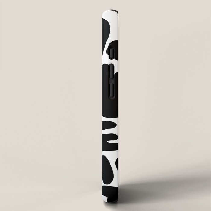 Abstract black and white organic nature art pattern iPhone Case Gallery Image 2