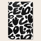 Abstract black and white organic nature art pattern Cutting Board Gallery Image 1