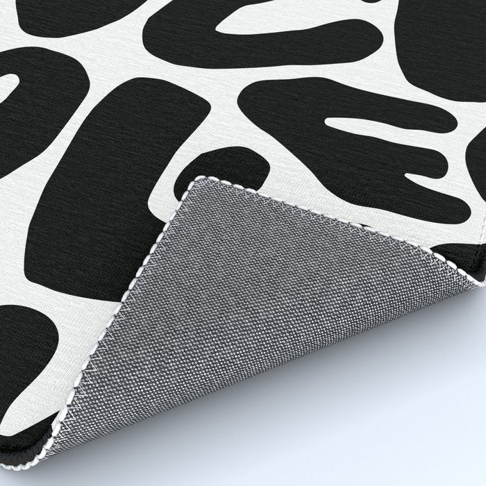 Abstract black and white organic nature art pattern Rug Gallery Image 4