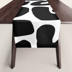 Abstract black and white organic nature art pattern Table Runner Gallery Image 1