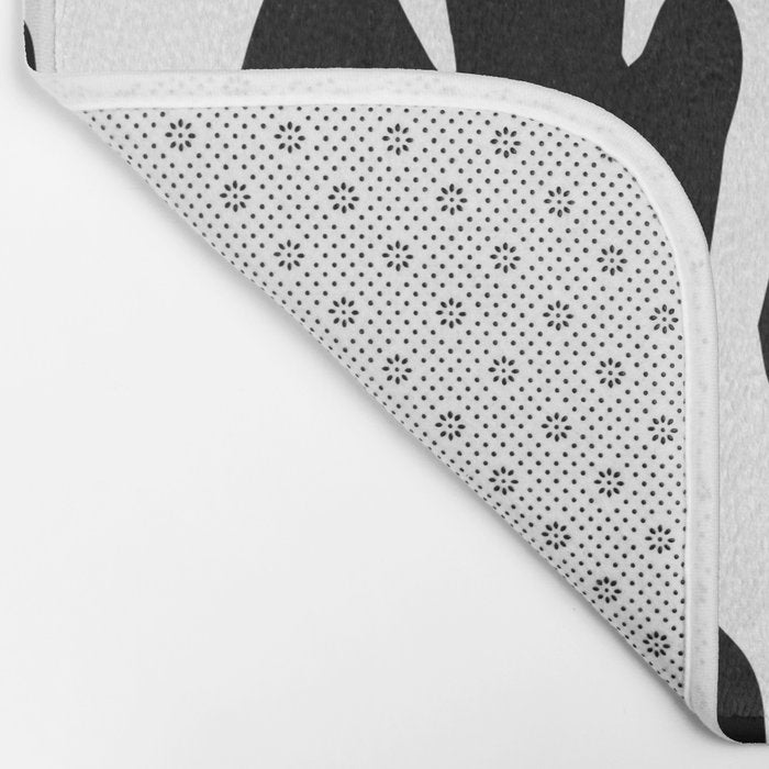 Abstract black and white organic nature art pattern Bath Mat Gallery Image 2