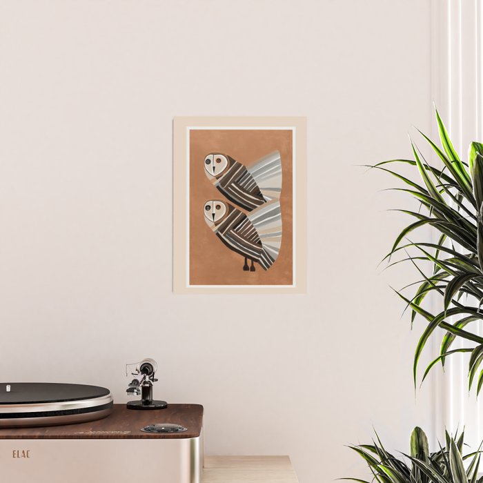 Striped Owl Pair Poster Gallery Image 2