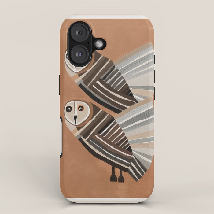 Striped Owl Pair iPhone Case Gallery Image 1