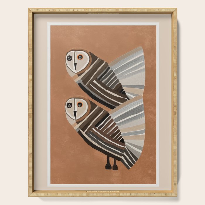 Striped Owl Pair Serving Tray Gallery Image 1