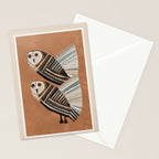 Striped Owl Pair Stationery Card Gallery Image 2