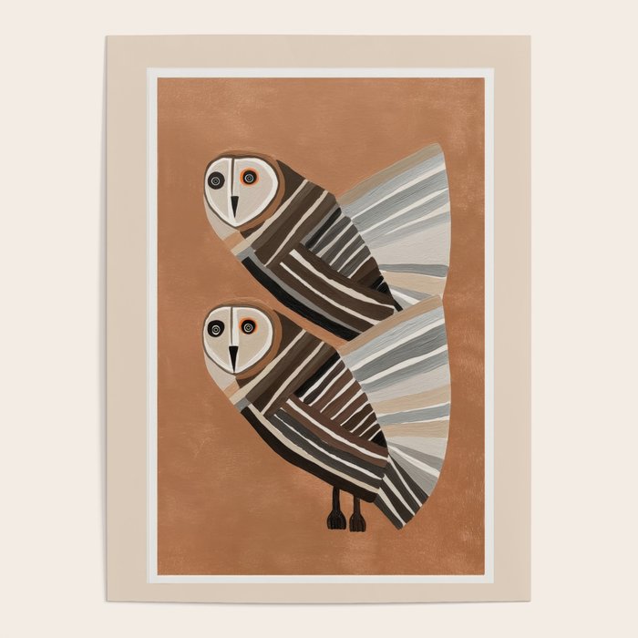 Striped Owl Pair Poster Gallery Image 4
