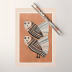 Striped Owl Pair Wrapping Paper Gallery Image 1