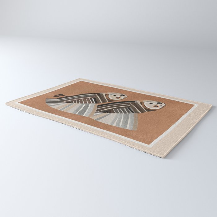 Striped Owl Pair Rug Gallery Image 3