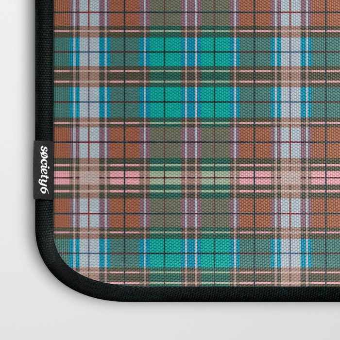 Earthy Tartan Elegance Laptop Sleeve Gallery Image 3