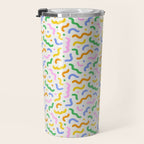 Colorful line doodle art pattern Travel Mug Gallery Image 3