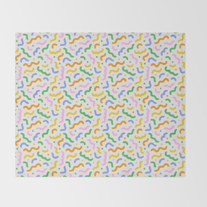 Colorful line doodle art pattern Throw Blanket Gallery Image 2