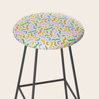 Colorful line doodle art pattern Stool Gallery Image 2