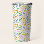 Colorful line doodle art pattern Travel Mug Gallery Image 2