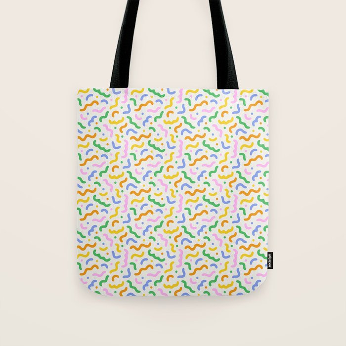 Colorful line doodle art pattern Tote Bag Gallery Image 1