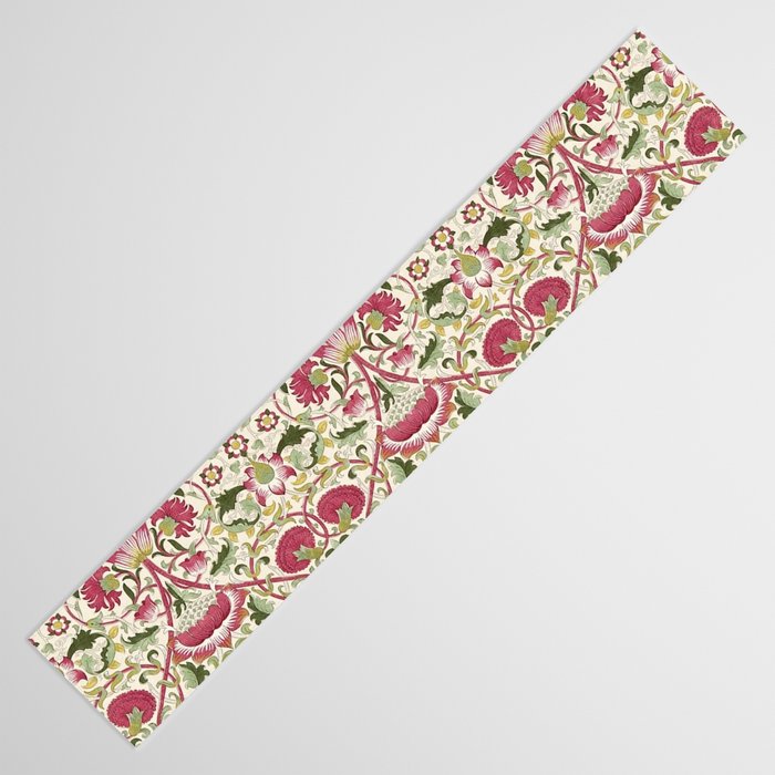 William Morris Vintage Lodden Rose Pink Thyme Green Floral Pattern Table Runner Gallery Image 3