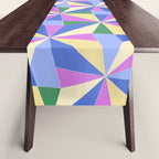 Kaleidoscope Tile Pattern VII Colorful Bright 90s Table Runner Gallery Image 1
