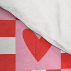 Red love heart checkered pattern Comforter Gallery Image 4