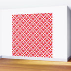 Red love heart checkered pattern Wall Mural Gallery Image 2