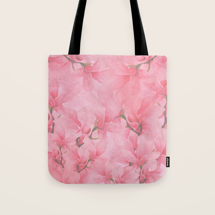 Blush pink green watercolor orchids flowers  Tote Bag Gallery Image 1