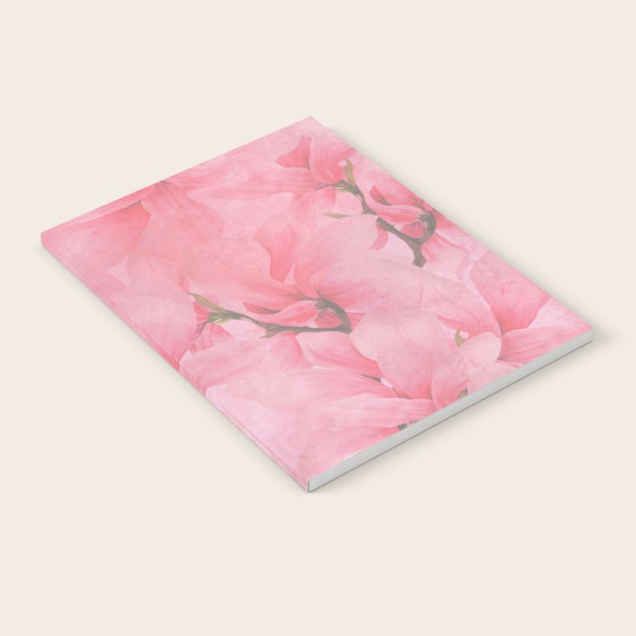Blush pink green watercolor orchids flowers  Notebook Gallery Image 1
