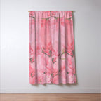 Blush pink green watercolor orchids flowers  Window Curtain Gallery Image 3