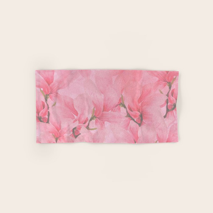Blush pink green watercolor orchids flowers  Towels Gallery Image 1