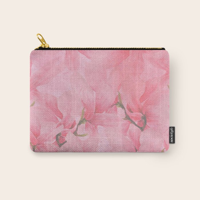 Blush pink green watercolor orchids flowers  Carry All Pouch Gallery Image 1