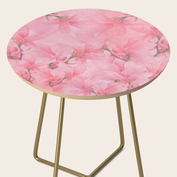 Blush pink green watercolor orchids flowers  Side Table Gallery Image 2