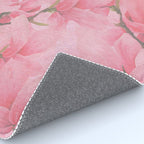 Blush pink green watercolor orchids flowers  Rug Gallery Image 4