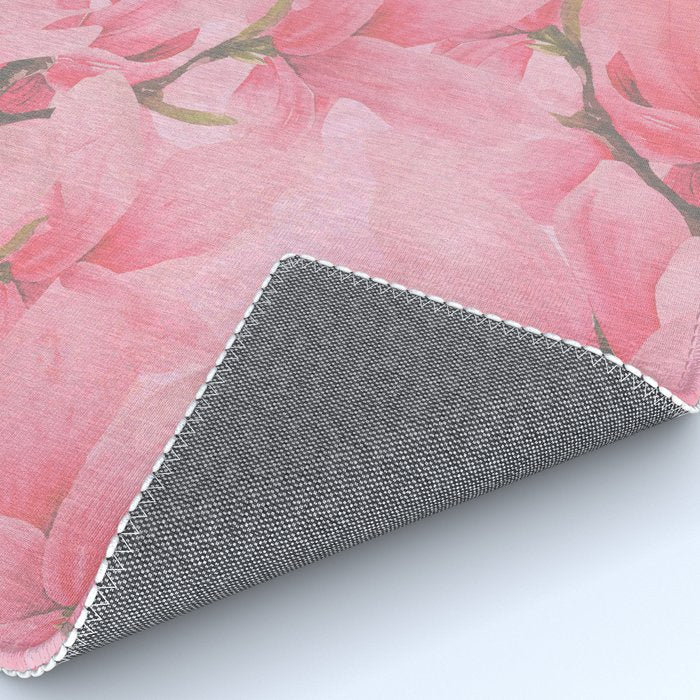 Blush pink green watercolor orchids flowers  Rug Gallery Image 4