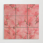 Blush pink green watercolor orchids flowers  Wood Wall Art Gallery Image 1