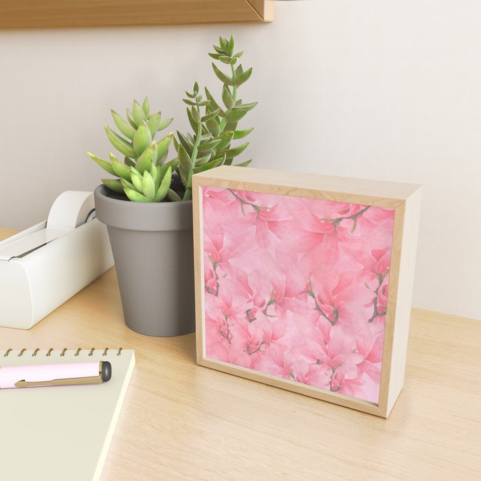 Blush pink green watercolor orchids flowers  Mini Art Print Gallery Image 2