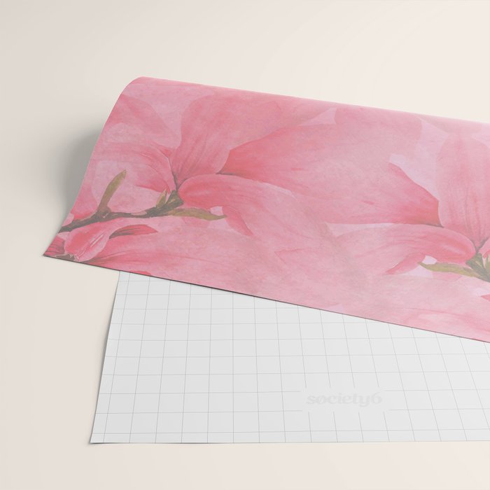 Blush pink green watercolor orchids flowers  Wrapping Paper Gallery Image 2