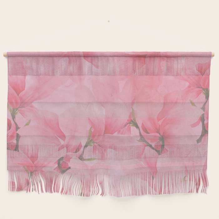 Blush pink green watercolor orchids flowers  Wall Hanging Gallery Image 1