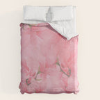 Blush pink green watercolor orchids flowers  Duvet Cover Gallery Image 6