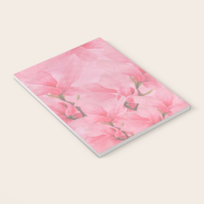 Blush pink green watercolor orchids flowers  Notebook Gallery Image 3