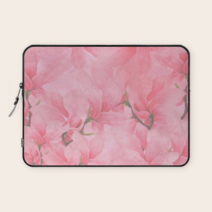 Blush pink green watercolor orchids flowers  Laptop Sleeve Gallery Image 1