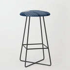Mid Century Modern Geometric 106 in Navy Blue and Grey (Rainbow and Sun Abstraction) Stool Gallery Image 1