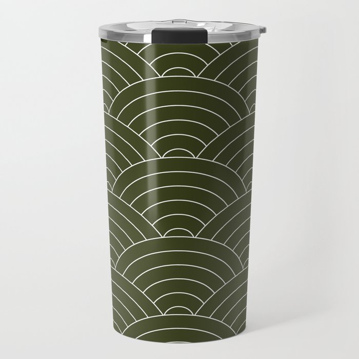 Waves (Olive) Travel Mug Gallery Image 1