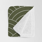 Waves (Olive) Throw Blanket Gallery Image 3