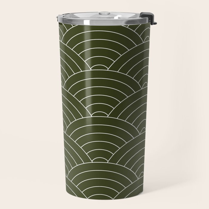 Waves (Olive) Travel Mug Gallery Image 2