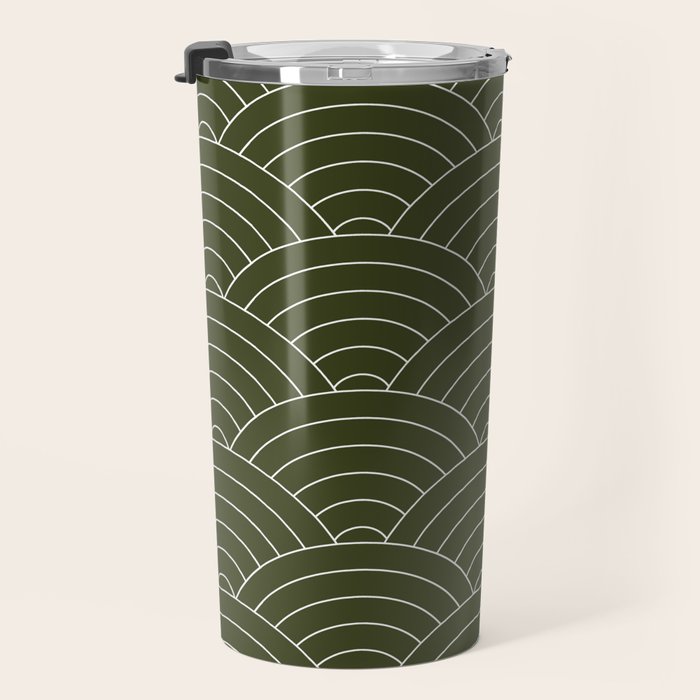 Waves (Olive) Travel Mug Gallery Image 3
