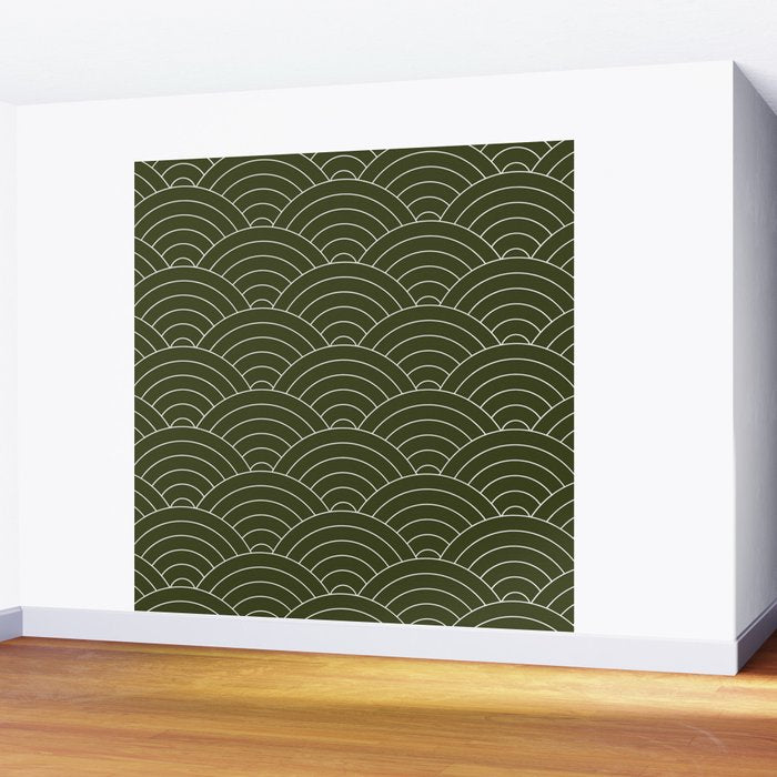 Waves (Olive) Wall Mural Gallery Image 2